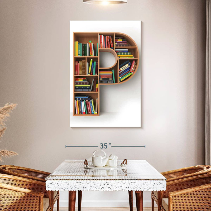 Keiri Letter P Bookshelf, 48" H x 32" W
