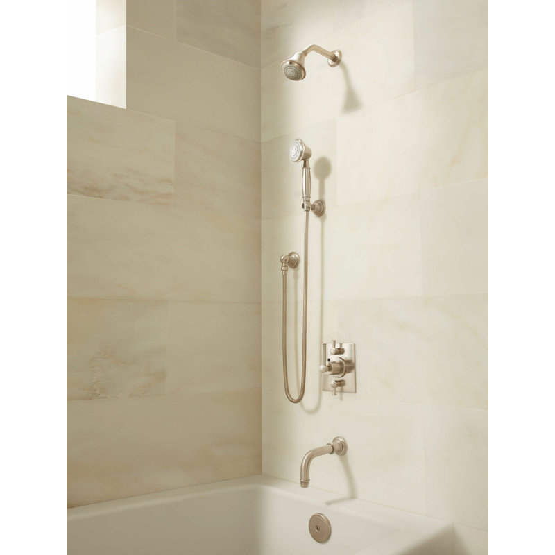 Miramar Deco Style Tub Spout, Satin Nickel