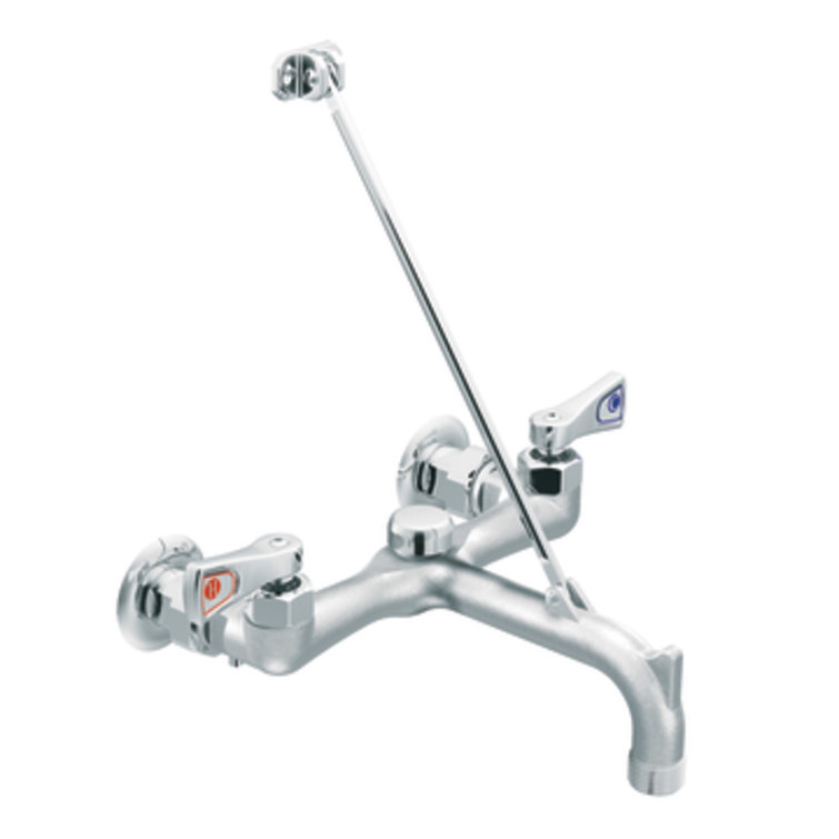 M-Dura Garage Faucet with Threaded Spout, Vacuum Breaker and Double Lever Handle