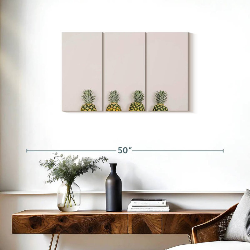 Yarlin Pastel Pineapples, 20" H x 33" W