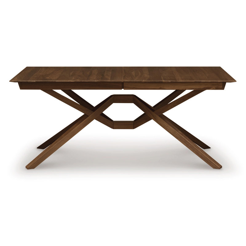 Exeter Single and Double Leaf Extension Dining Table, Natural Walnut, 50" W x 72"/92"/112" L, 2