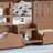 Full Kids Floor Bed with Stairs, Rails and Slats,Full Size Montessori Floor Bed with Bookshelf and 2 Storage Drawers,Easy Assemble Montessori Beds Frame,Natural-251181158-251181156