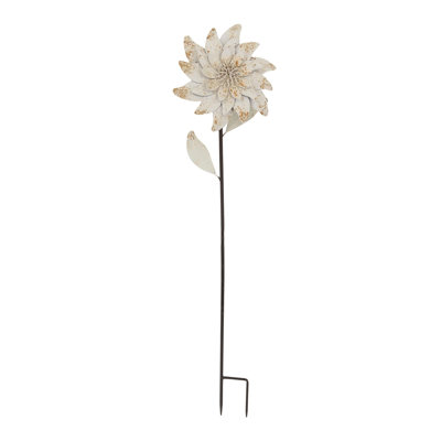 Petit piquet de fleur en métal estampé crème 39,25 po