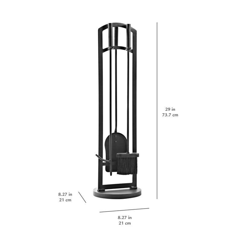 Ensemble d'outils pour foyer ignifuge en acier 4 pièces Maelynn