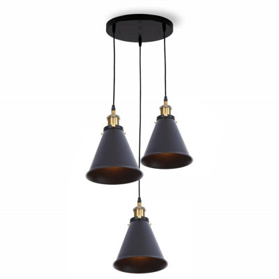 Inola 3 - Light Black Cluster Pendant