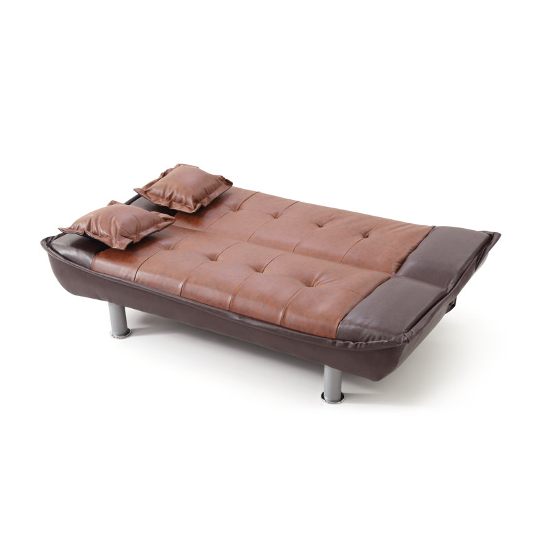 Astral Lionel Sofa Bed, Burgundy/Brown  Faux Leather