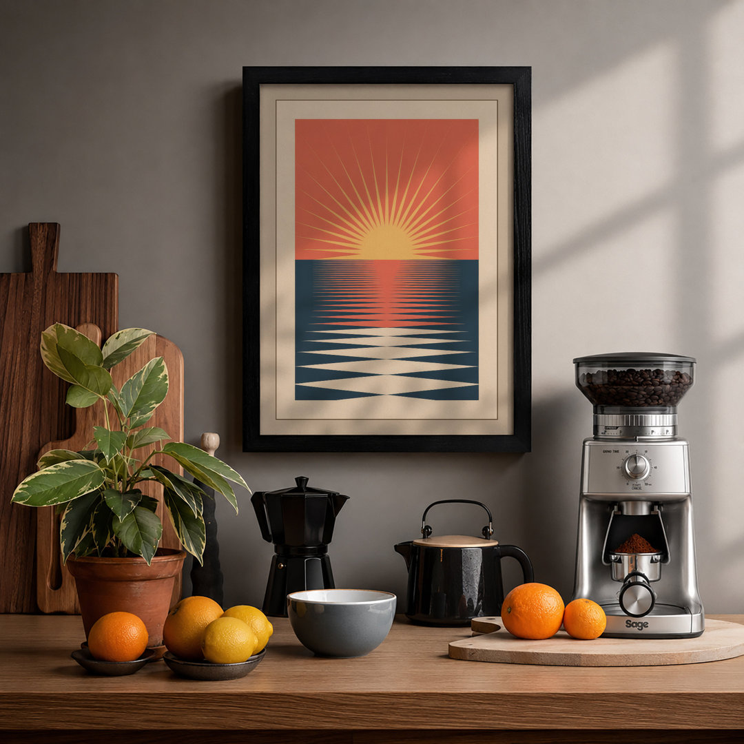 Sunset Reflection Coastal - Framed Print