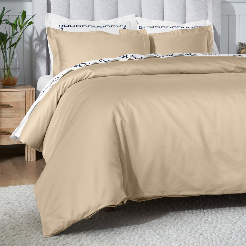 Ensemble de housse de couette de luxe en coton égyptien certifié 650 fils Luxury, Lin