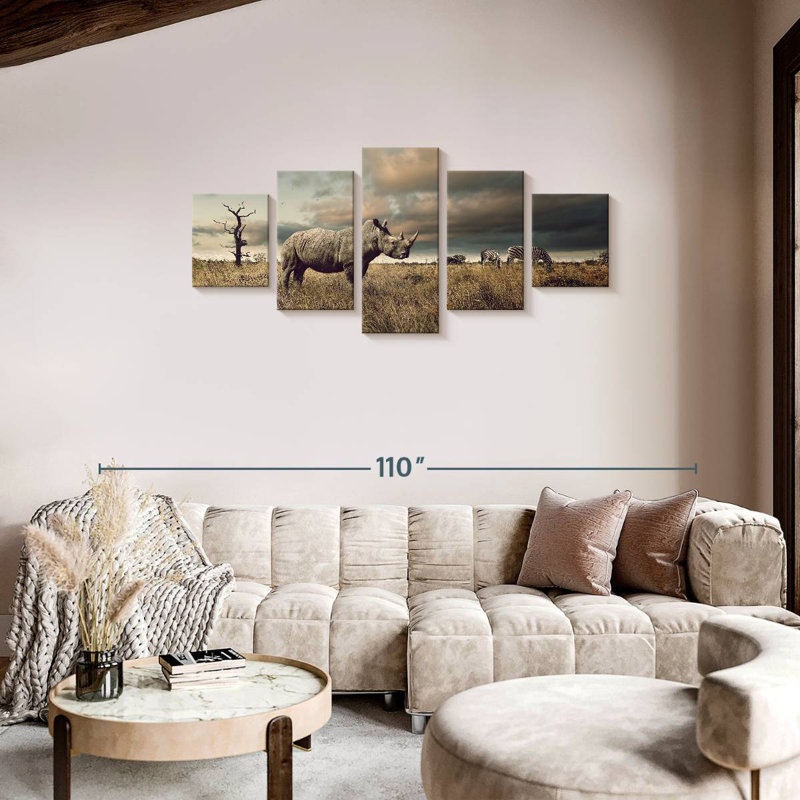 Fierce Rhinoceros, 34" H x 74" W
