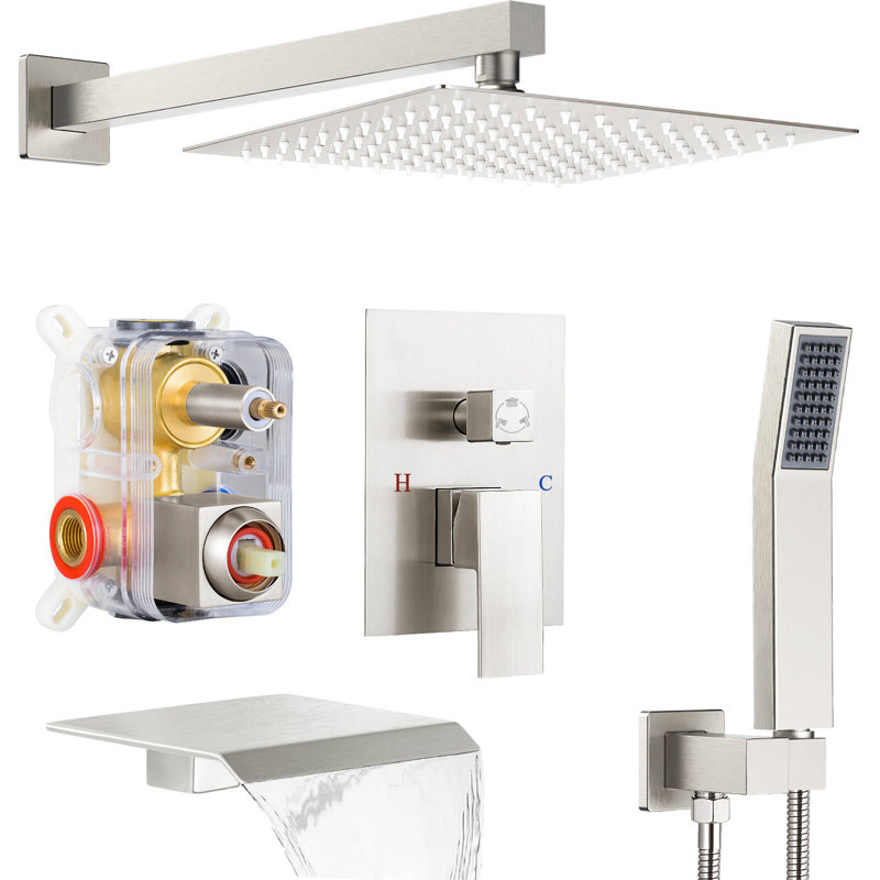 with Rough in-Valve, Brushed Nickel