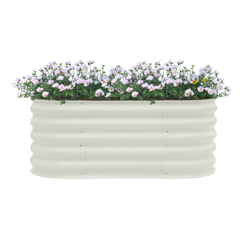 Metal Raised Garden Bed, Off-White, 16.92" H x 41.34" W x 23.62" D