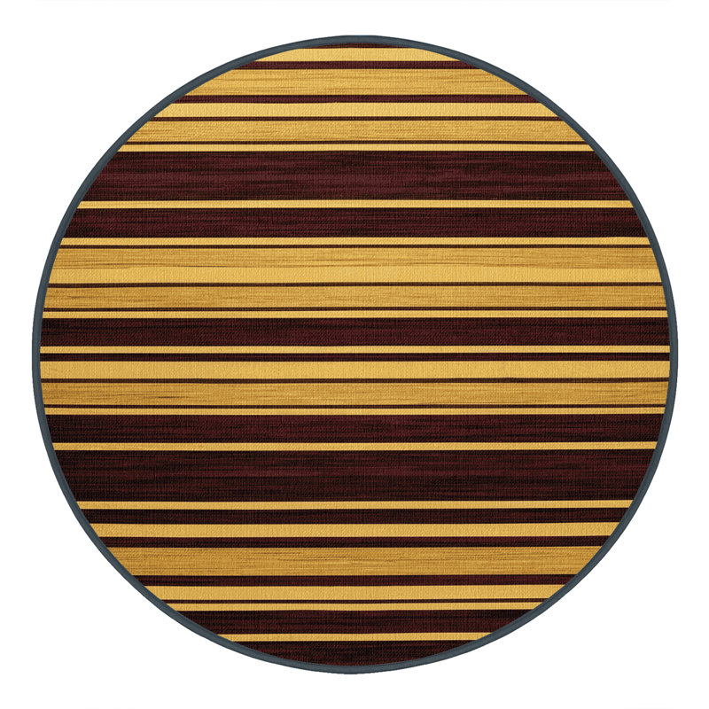 Tapis noir à rayures horizontales lavable à la machine, Rectangle 2 pi x 3 pi