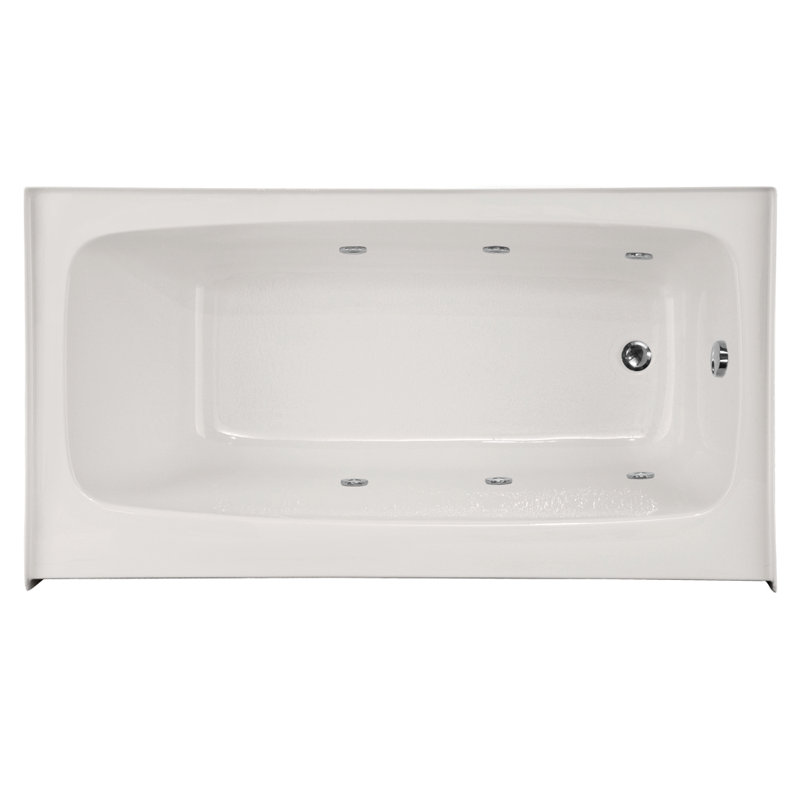 Builder 66" x 32" Alcove Whirlpool Bathtub, Right, White