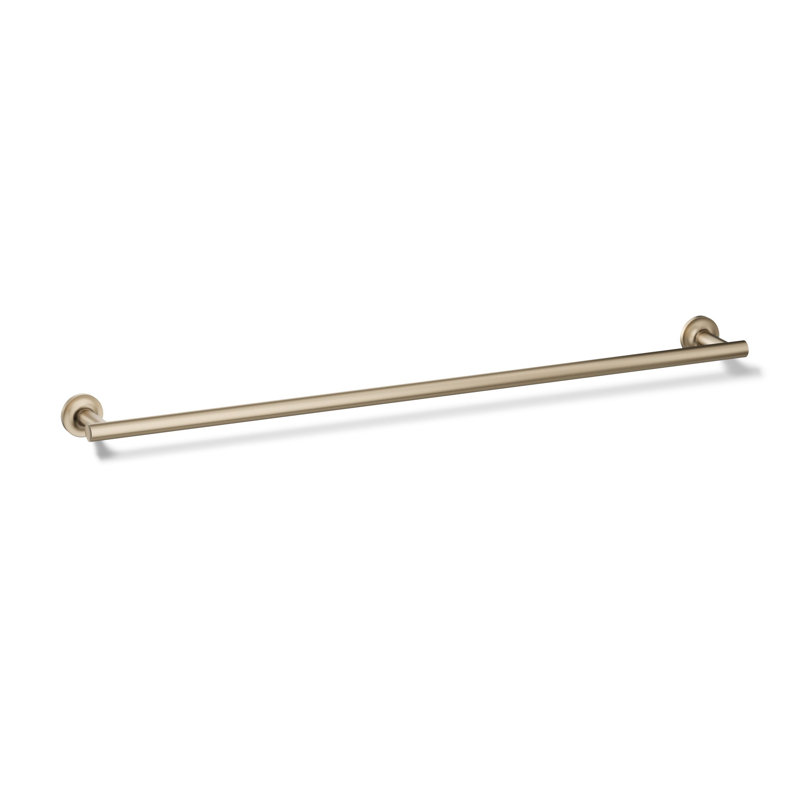 Purist 30" Wall Mounted Towel Bar, Vibrant Brushed Moderne Brass, 1.88" H x 30" L x 3.25" D