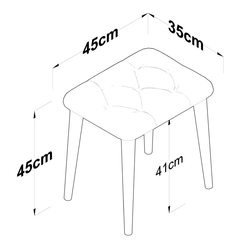 Ansara 45cm Wide Tufted Pouf Ottoman