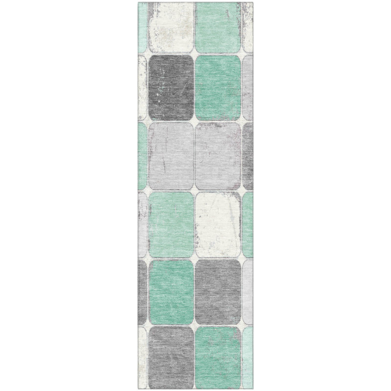 Premium Machine Washable Mayfield Geometric Rug, Runner 2'3" x 7'6"