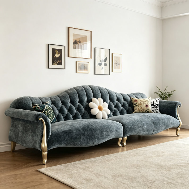 American-style Light Luxury Design Gray Sofa