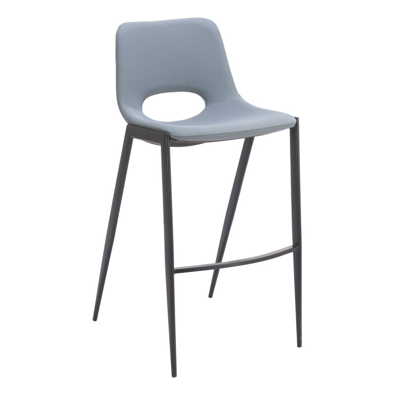 Ensemble de 2 tabourets de bar sans accoudoirs Desi (gris azur)