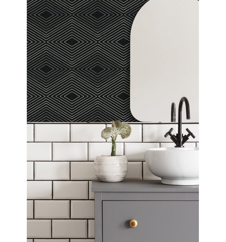 Rouleau de papier peint L 10 pi x l 24 po Huron, Onyx, PVC, Autocollant
