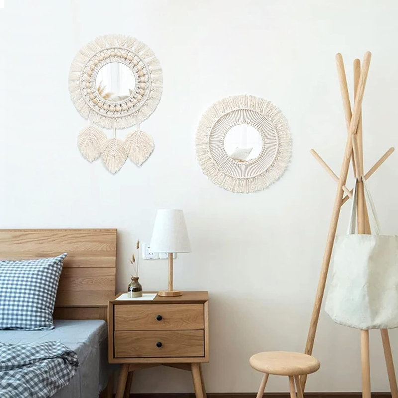 Fabric Round Wall Mirror