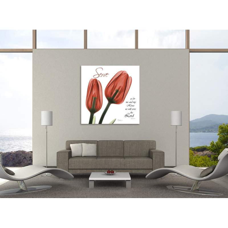 «House Tulips», toile tendue par Albert Koetsier, H 12 po x l 12 po x P 1,5 po