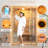 Hylivesaunas Wood Home Steam Sauna, WiFi Control 3 Person Canadian Hemlock Traditional Luxurious Wooden Indoor Spa Room, with 4.5 kw Heater, Speaker, Rocks, Water Bucket, Spoon, Sky Lights