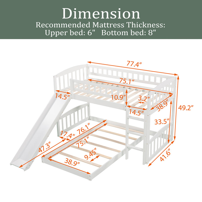 Twin Over Twin Bunk Bed With Slide And Ladder