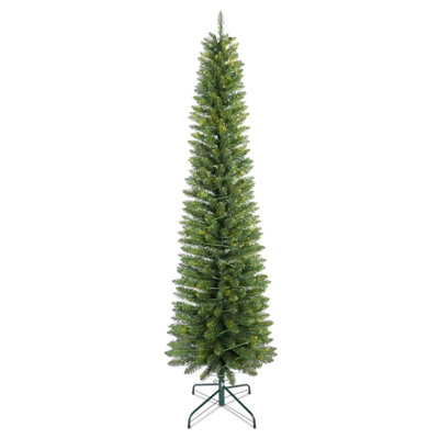Arbre de Noël 7 pi avec 469 pointes, conception compacte et support en métal stable pour petits espaces et coins