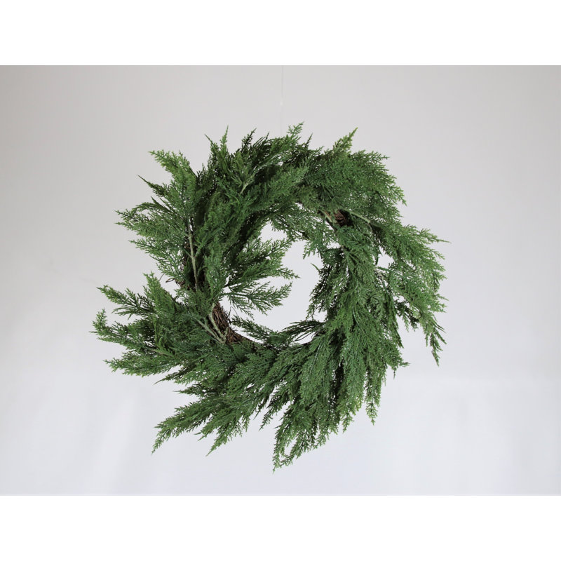 Faux Cypress Polyethylene (PE) 61cm Wreath