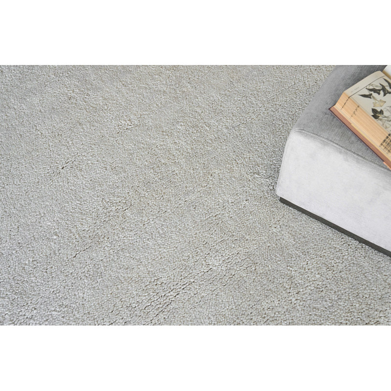 Beige Hand-Knotted Wool Rectangular Area Rug 2' x 3'