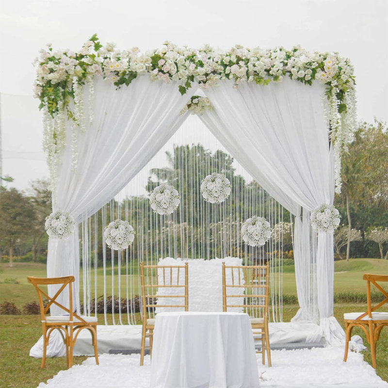 2 pièces de boules de fleurs artificielles, centres de mariage Rose Babys Breath Fleurs artificielles, pièces centrales de décoration pour centres de table