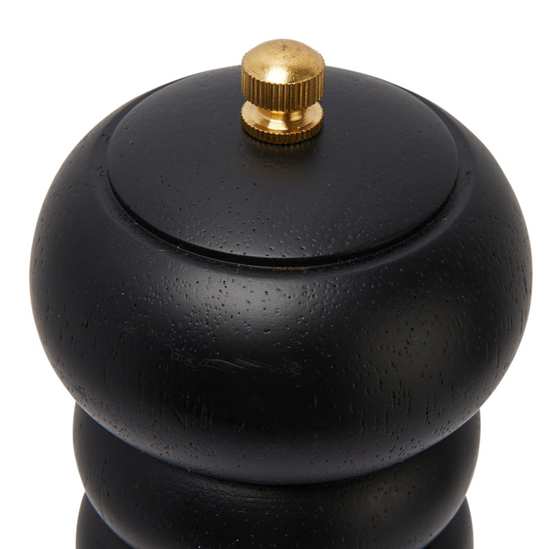 Modern Matte Black Wood Pepper Mill, 20-inch