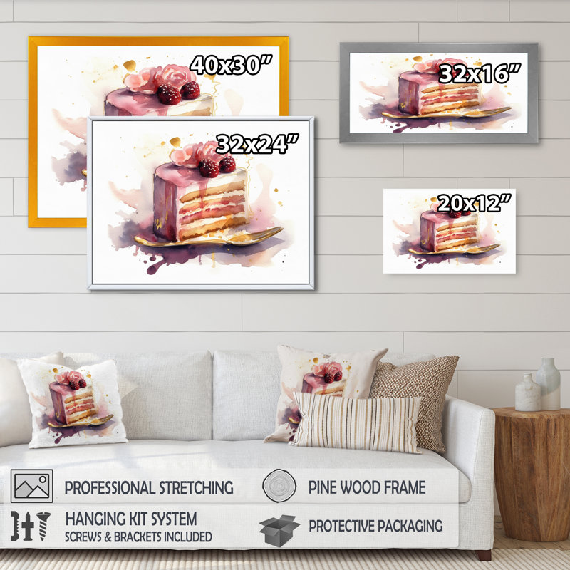 Impression sur toile «Temptation Of A Deliciy Cake I», H 12 po x l 20 po x P 1 po