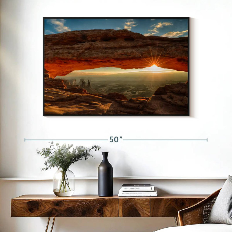 Mesa Arch Canyonlands National Park, 40" X 27", Floating Frame Black