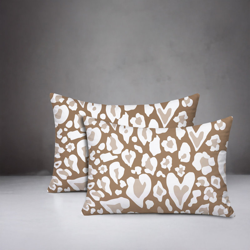 Oreiller réversible intérieur / extérieur à imprimé zébré Bobbi, 25x18, Beige