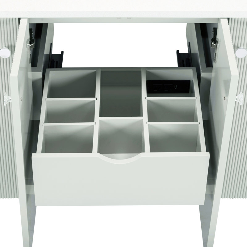 Haley 60 in. Double Sink Bathroom Vanity in Soft Sage with Top, White Quartz