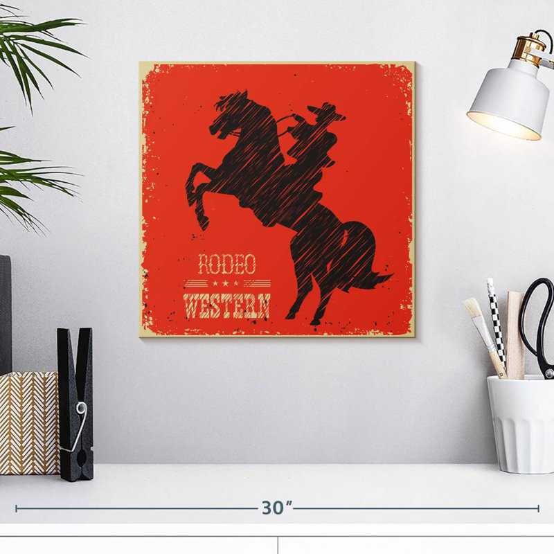 Lelar Western Rodeo, 16" H x 16" W
