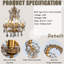 Markees Antique Gold Candlestick Chandelier Pendant Light With Crystal Teardrop Beads-446808832