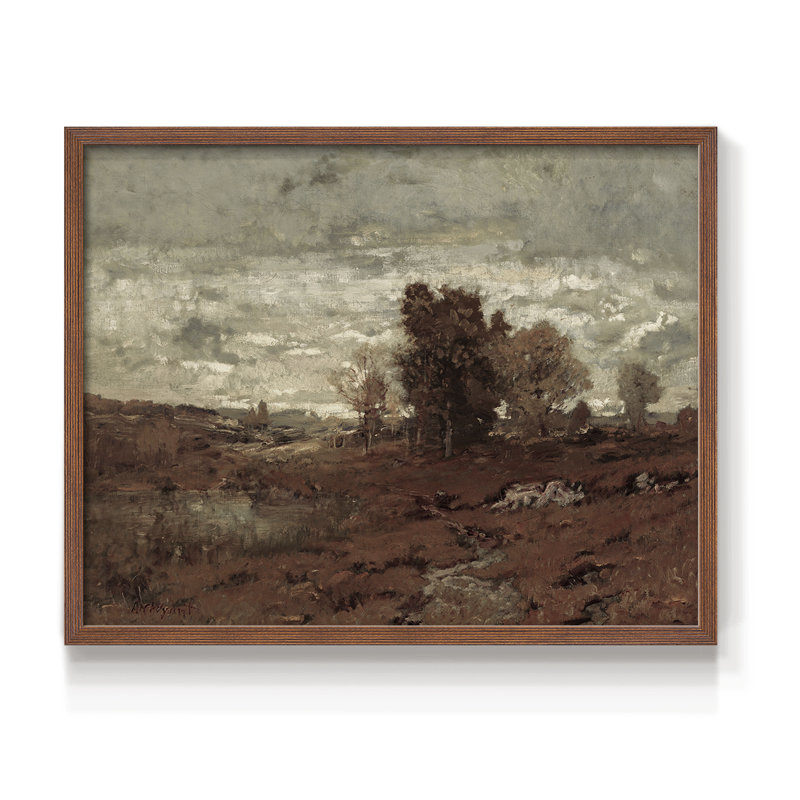 Paysages rétro-DLxxix-impression encadrée - réversible, Noyer, H 22 po x l 28 po
