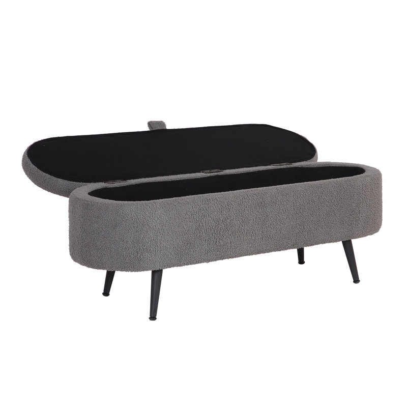 Repose-pieds Azzay Teddy, Mélange de polyester gris