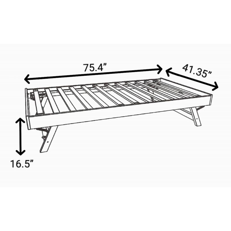 Bruke Daybed with Pop-Up in Honey Includes Mattresses, Black