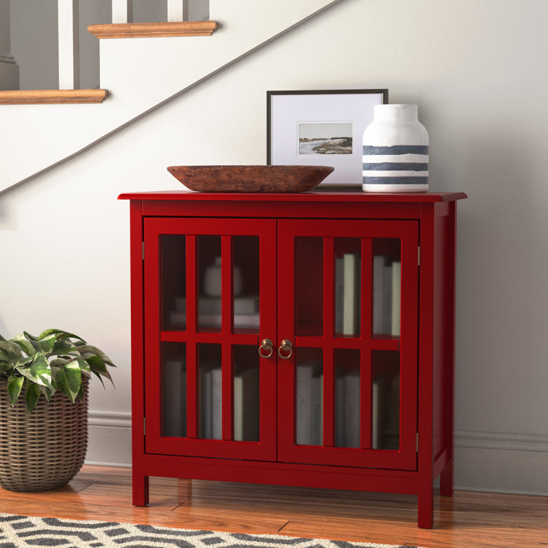 Phillips 2-Door Paneled Accent Cabinet , Red