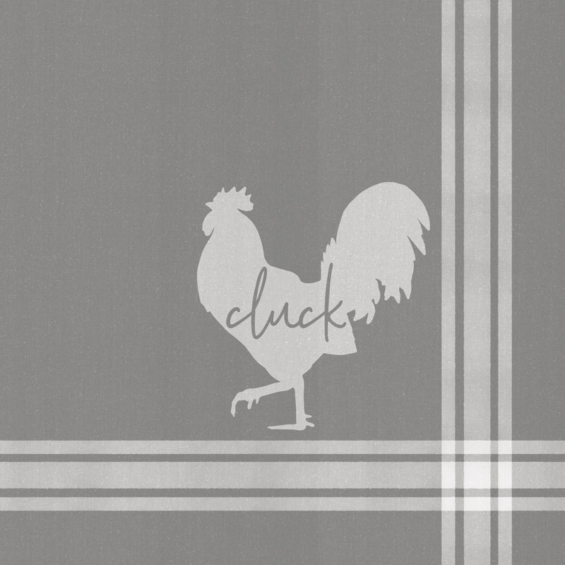 Silhouette Grey Plaid Chicken - Wrapped Canvas Painting, 51cm H x 51cm W x 3.8cm D