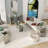 Clear Tempered Glass End Table Set Couch Side Table With Mirrored Silver Base Set Of 4