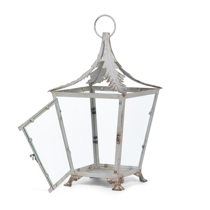 Lanterne de jardin en fer, H 18,5 po x l 10,2 po x P 10,2 po