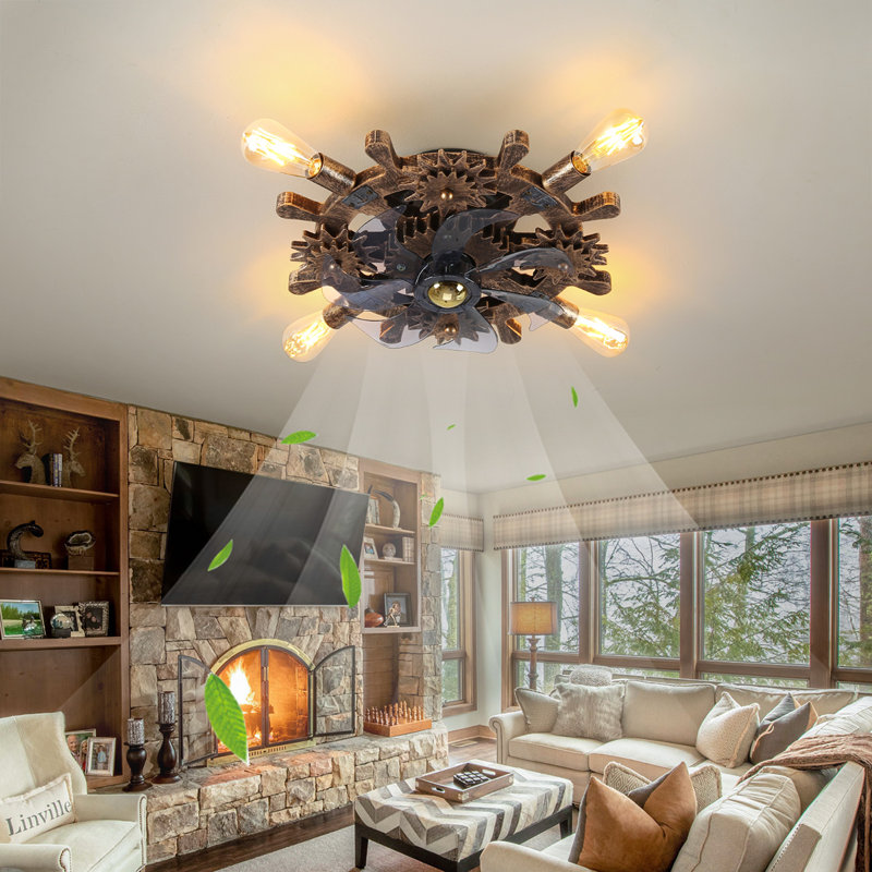Ventilateur de plafond 19,6 po avec ensemble d'éclairage Karnisha