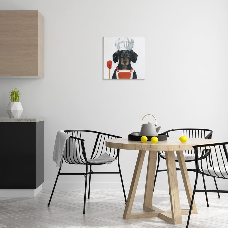 Art mural sur toile Kitchen Kitchen Dog, conception par Sally Swatland, H 17 po x l 17 po
