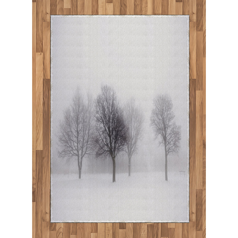 Winter White High Density Long Fiber Poly Threads Decorative Area Rug Carpet, Rectangle 4' x 5'8"