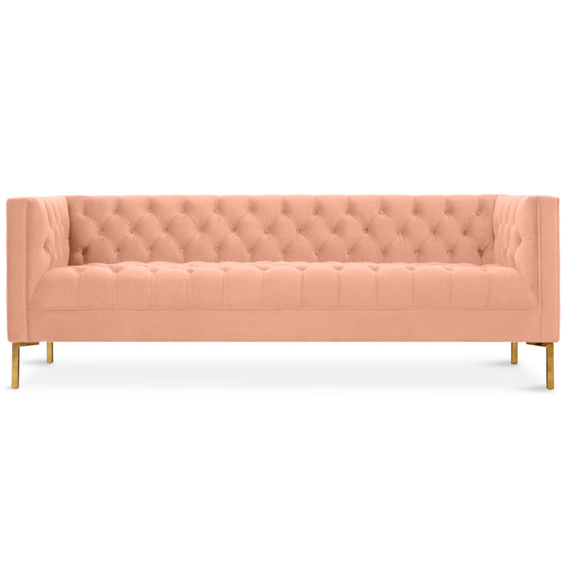 Dunkelberger 82.5'' Velvet Sofa, Blush Pink