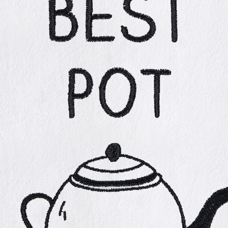 Serviette à main brodée Best Tea Pot